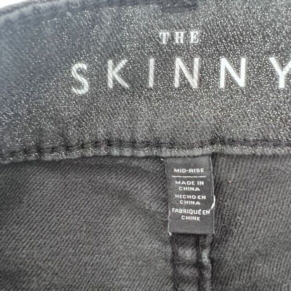 White House Black Market Women's Metallic Gold Foil Skinny‎ Ankle Jeans Size 0 - Picture 10 of 16